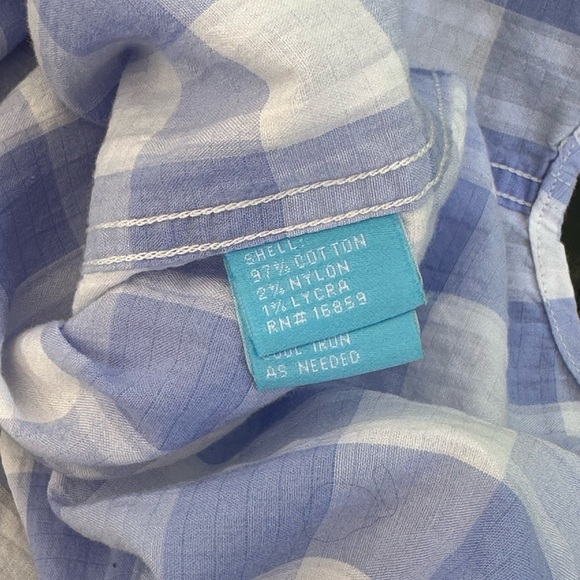 J. McLaughlin Blue And White Plaid Men’s Large Button Down Shirt Long Sleeves - Picture 8 of 8